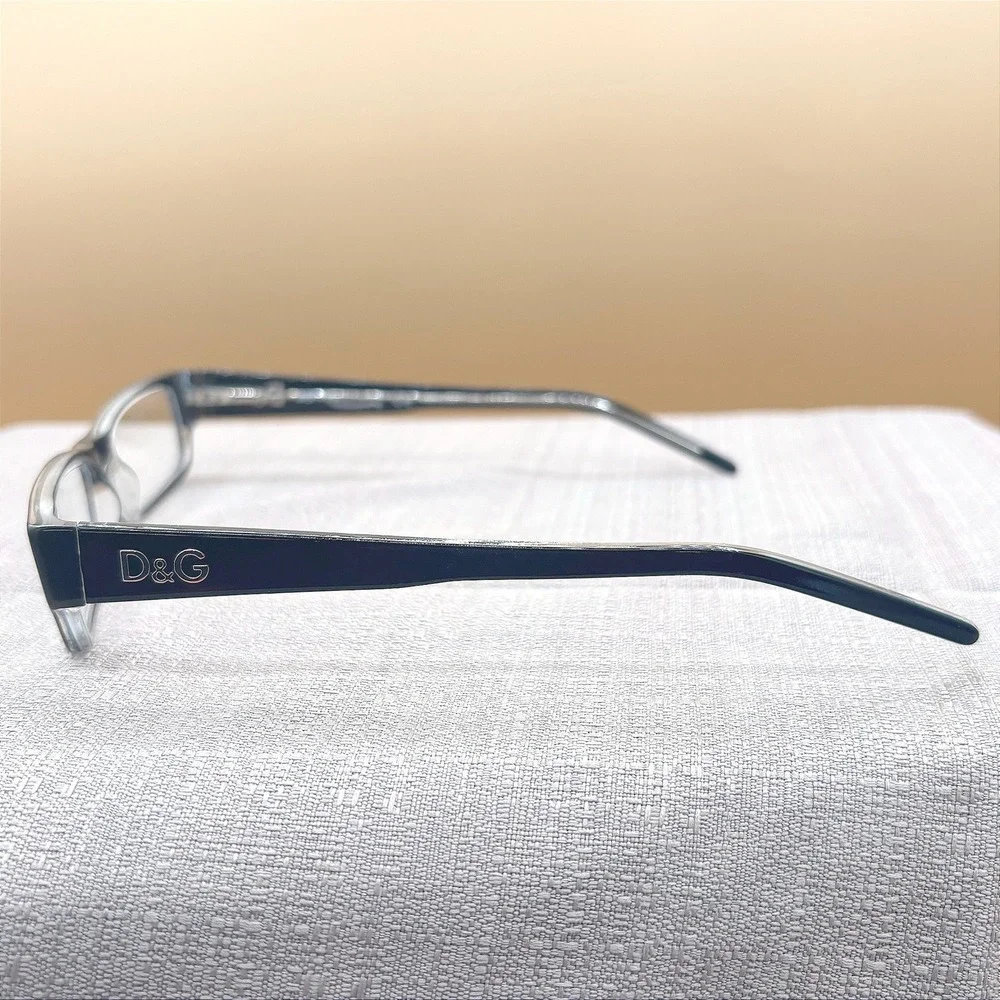 D&G Dolce and Gabbana Eyeglass Frames 52-16-135 Black 1121 Excellent Geek-Chic